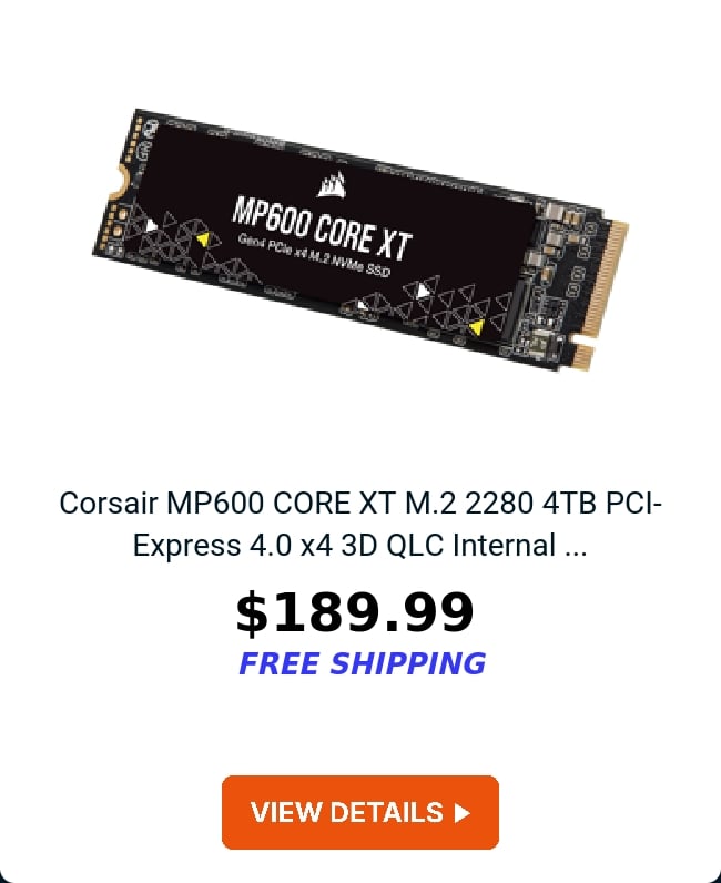 Corsair MP600 CORE XT M.2 2280 4TB PCI-Express 4.0 x4 3D QLC Internal ...