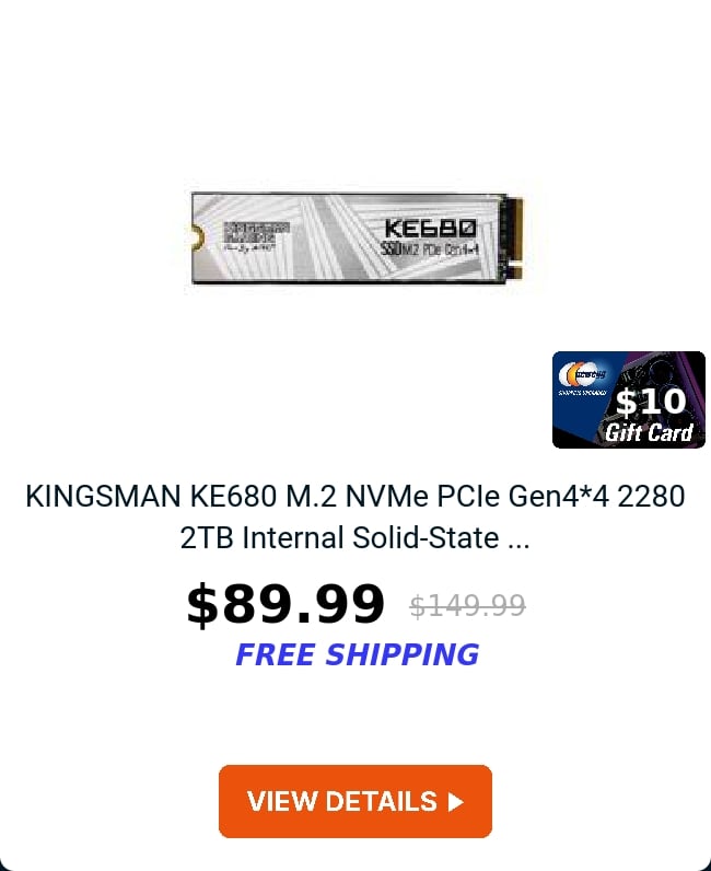 KINGSMAN KE680 M.2 NVMe PCIe Gen4*4 2280 2TB Internal Solid-State ...