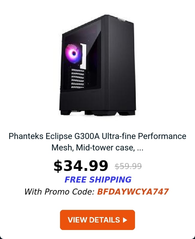 Phanteks Eclipse G300A Ultra-fine Performance Mesh, Mid-tower case, ...