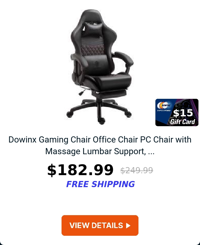 Dowinx Gaming Chair Office Chair PC Chair with Massage Lumbar Support, ...