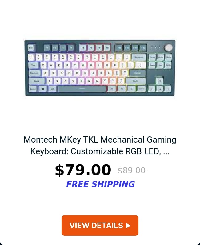 Montech MKey TKL Mechanical Gaming Keyboard: Customizable RGB LED, ...