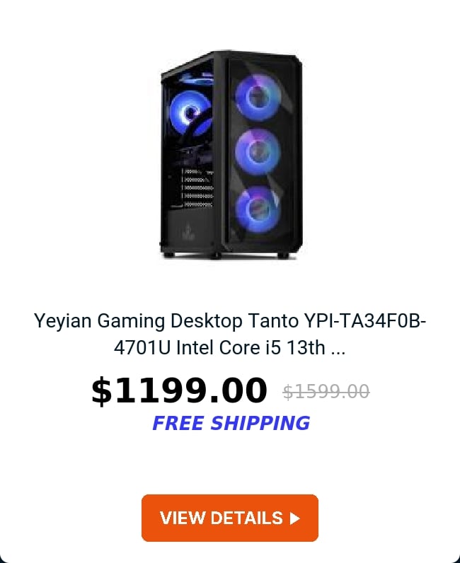 Yeyian Gaming Desktop Tanto YPI-TA34F0B-4701U Intel Core i5 13th ...