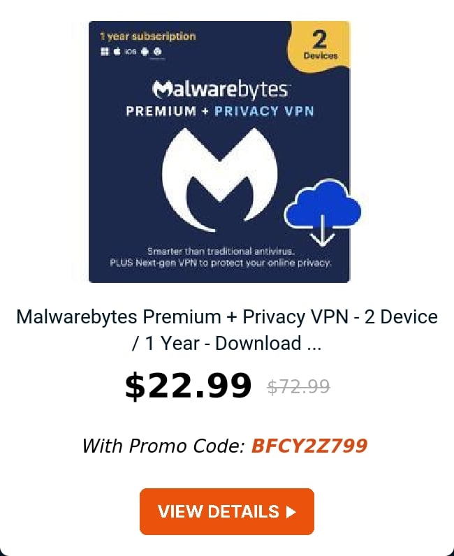 Malwarebytes Premium + Privacy VPN - 2 Device / 1 Year - Download ...