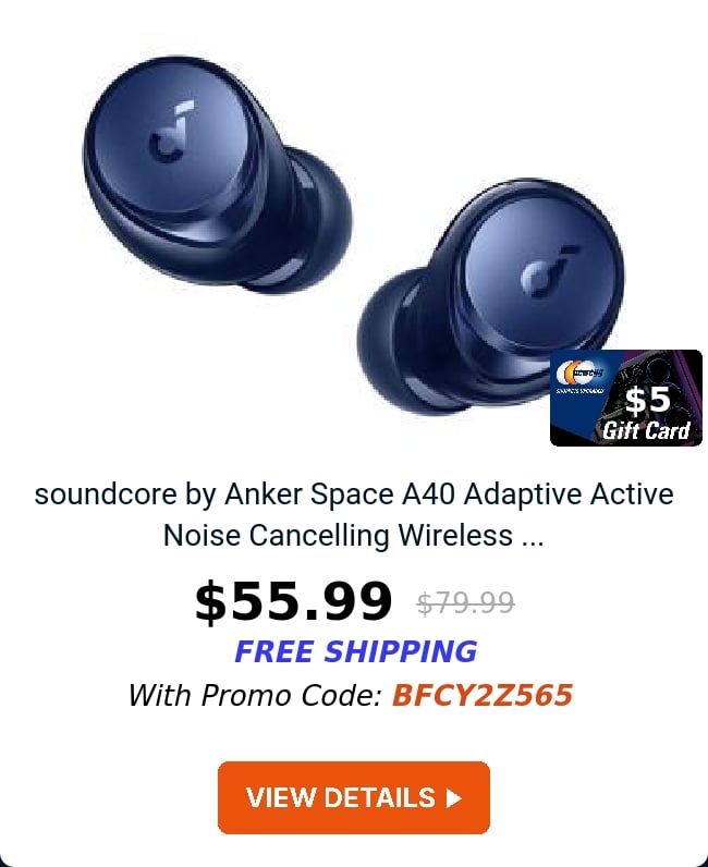 soundcore by Anker Space A40 Adaptive Active Noise Cancelling Wireless ...