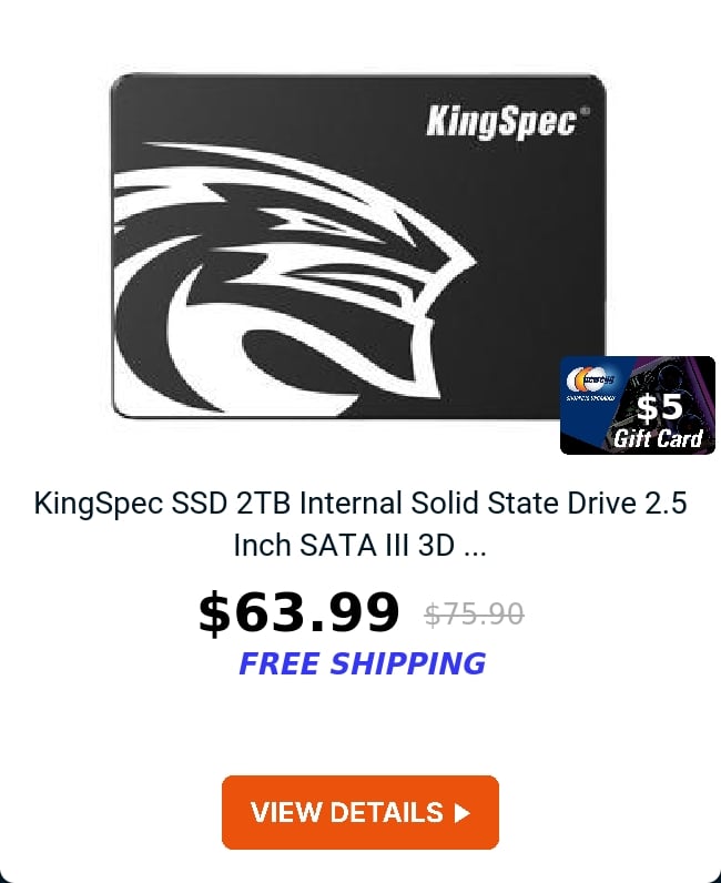 KingSpec SSD 2TB Internal Solid State Drive 2.5 Inch SATA III 3D ...