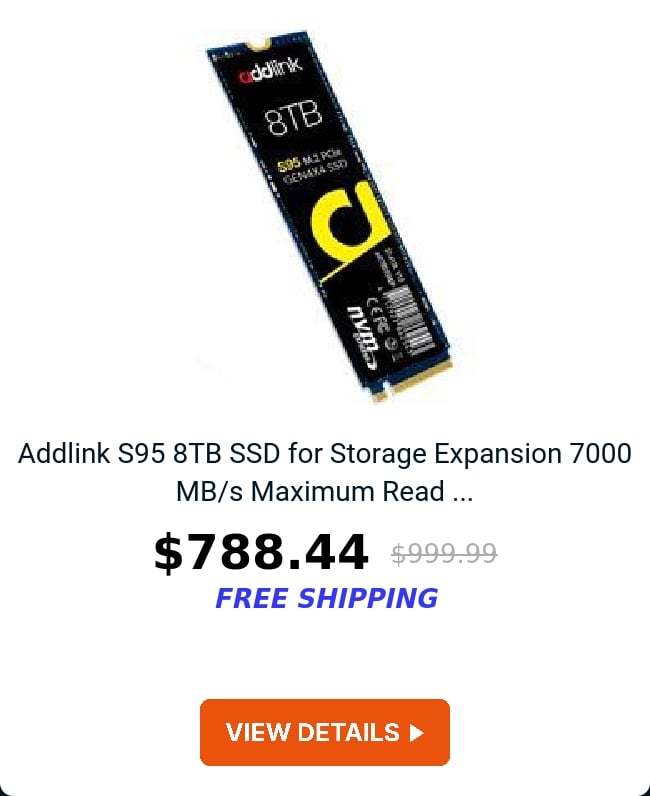 Addlink S95 8TB SSD for Storage Expansion 7000 MB/s Maximum Read ...