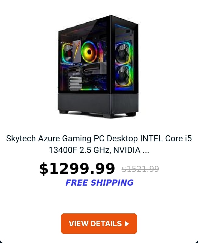 Skytech Azure Gaming PC Desktop  INTEL Core i5 13400F 2.5 GHz, NVIDIA ...