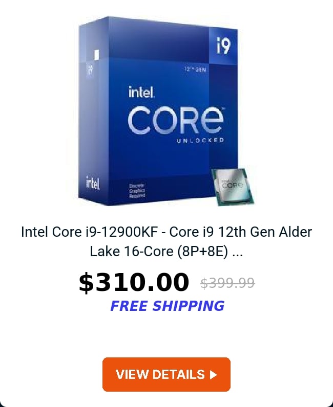 Intel Core i9-12900KF - Core i9 12th Gen Alder Lake 16-Core (8P+8E) ...