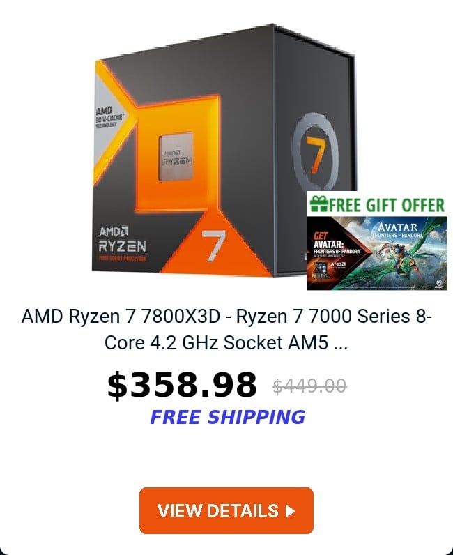 AMD Ryzen 7 7800X3D - Ryzen 7 7000 Series 8-Core 4.2 GHz Socket AM5 ...