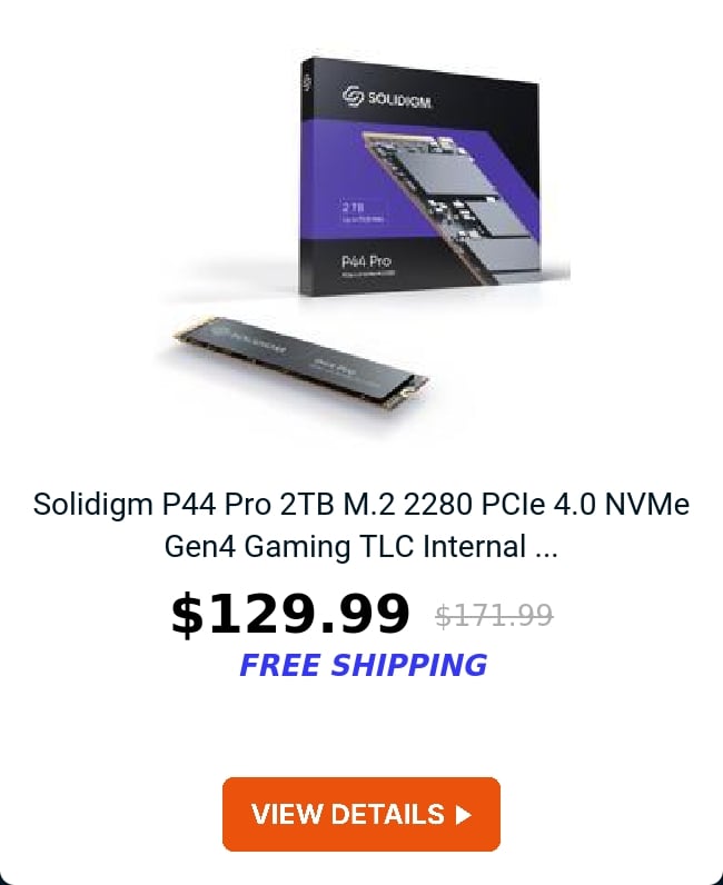 Solidigm P44 Pro 2TB M.2 2280 PCIe 4.0 NVMe Gen4 Gaming TLC Internal ...