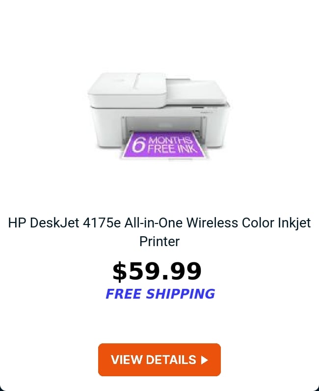 HP DeskJet 4175e All-in-One Wireless Color Inkjet Printer 