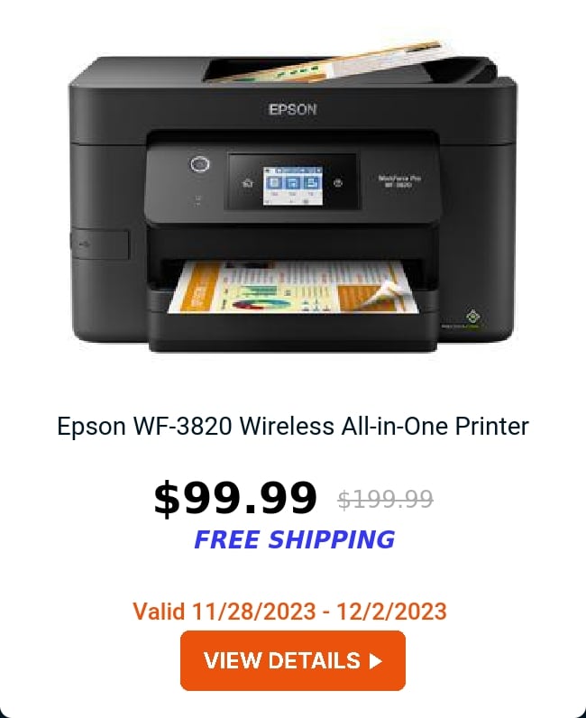 Epson WF-3820 Wireless All-in-One Printer 