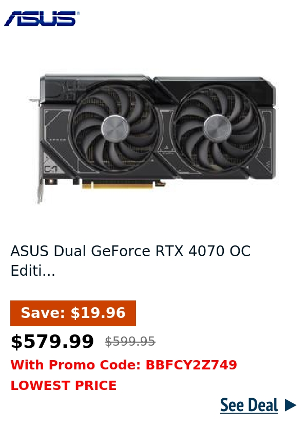 ASUS Dual GeForce RTX 4070 OC Editi...