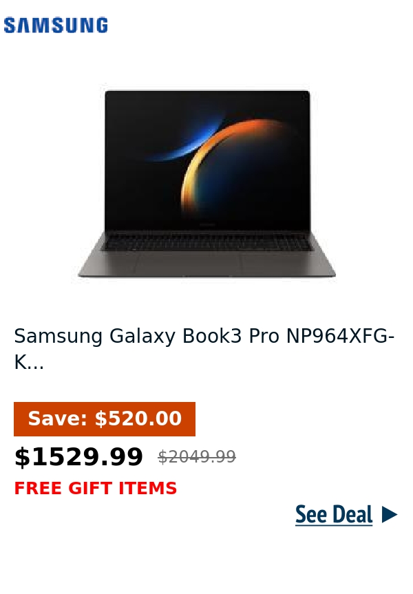 Samsung Galaxy Book3 Pro NP964XFG-K...