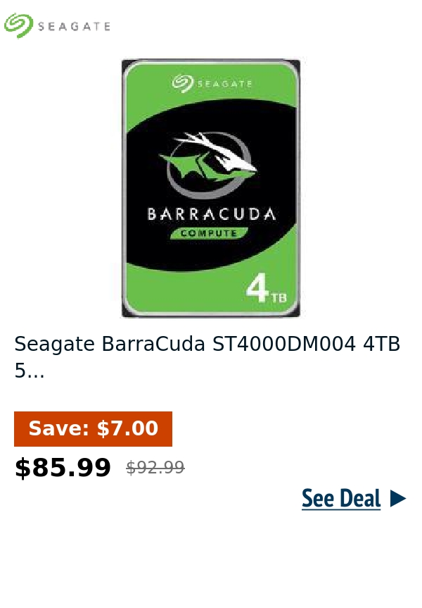 Seagate BarraCuda ST4000DM004 4TB 5...