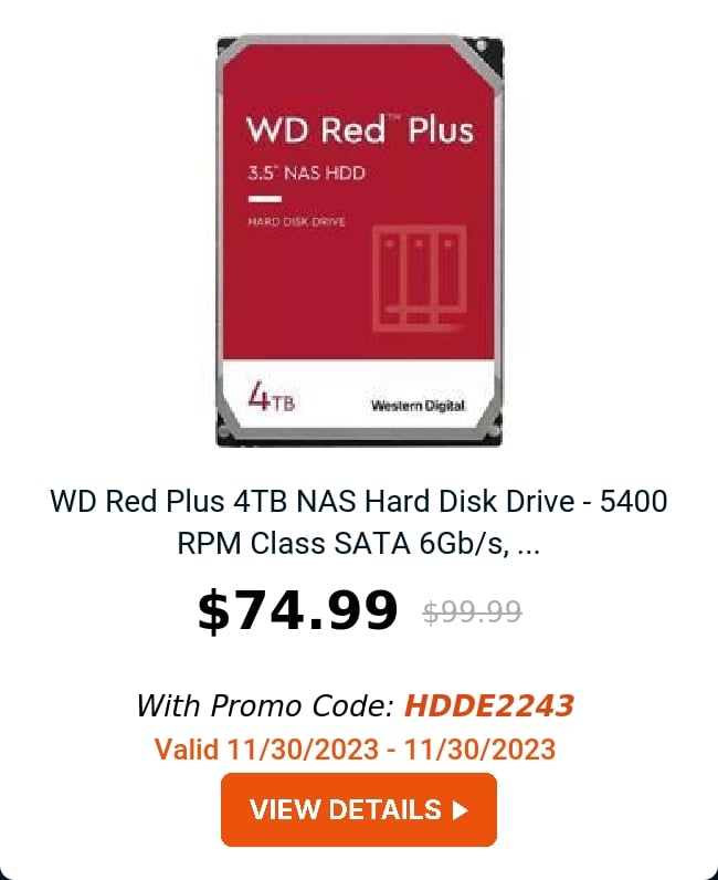 WD Red Plus 4TB NAS Hard Disk Drive - 5400 RPM Class SATA 6Gb/s, ...