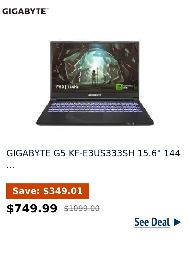 GIGABYTE G5 KF-E3US333SH 15.6