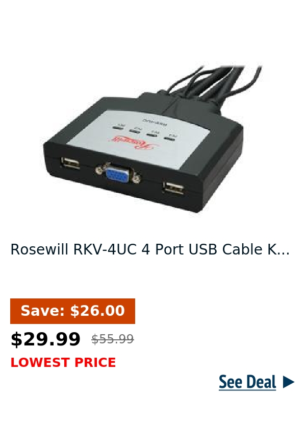 Rosewill RKV-4UC 4 Port USB Cable K...