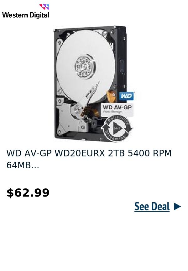 WD AV-GP WD20EURX 2TB 5400 RPM 64MB...