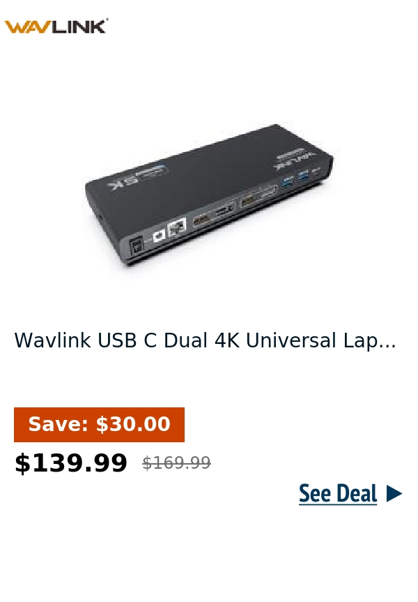 Wavlink USB C Dual 4K Universal Lap...