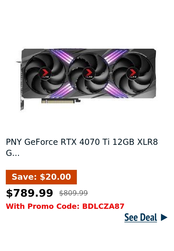 PNY GeForce RTX 4070 Ti 12GB XLR8 G...