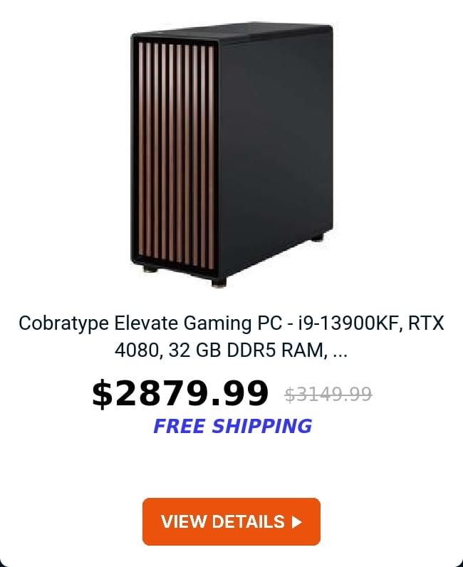 Cobratype Elevate Gaming PC - i9-13900KF, RTX 4080, 32 GB DDR5 RAM, ...