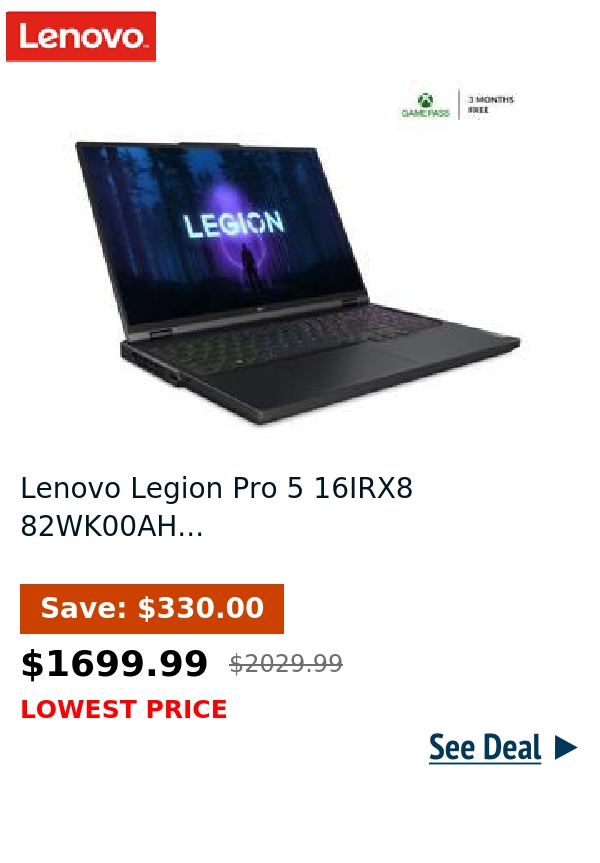 Lenovo Legion Pro 5 16IRX8 82WK00AH...