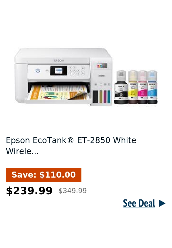 Epson EcoTank® ET-2850 White Wirele...