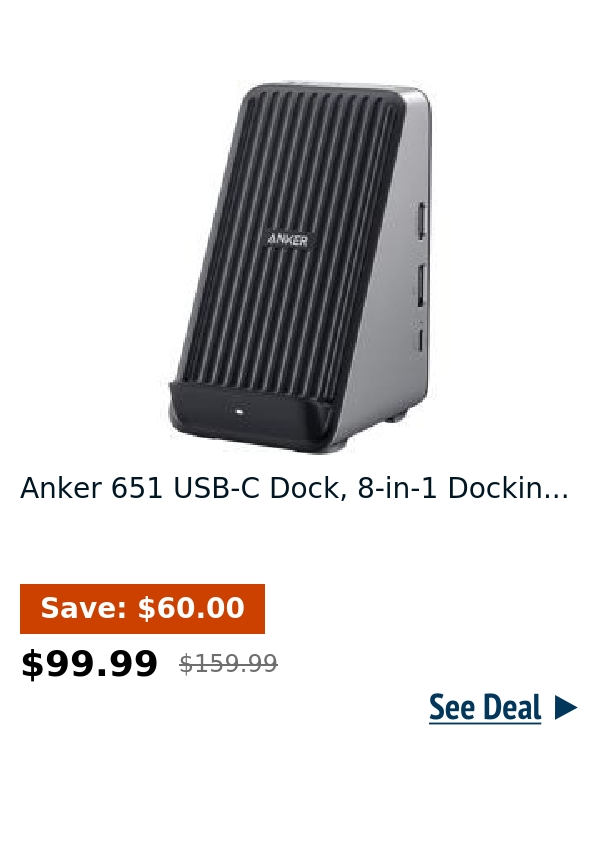 Anker 651 USB-C Dock, 8-in-1 Dockin...