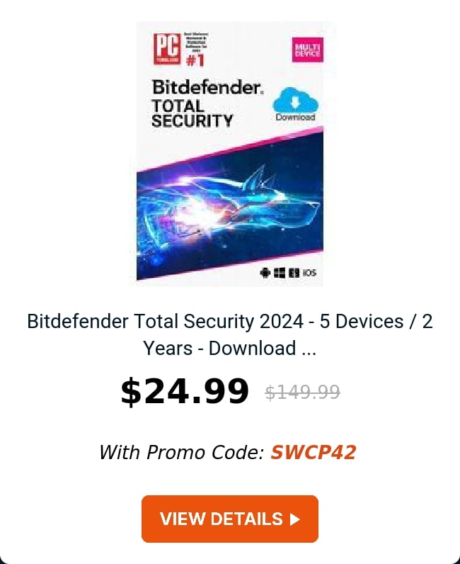 Bitdefender Total Security 2024 - 5 Devices / 2 Years - Download ...