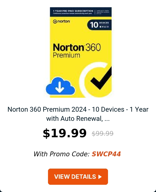 Norton 360 Premium 2024 - 10 Devices - 1 Year with Auto Renewal, ...