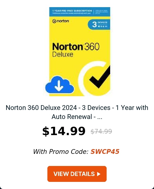 Norton 360 Deluxe 2024 - 3 Devices - 1 Year with Auto Renewal -  ...