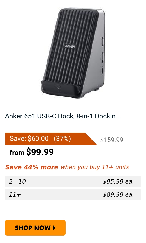 Anker 651 USB-C Dock, 8-in-1 Dockin...