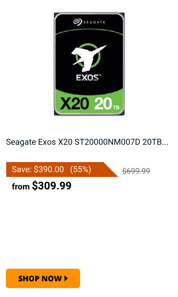 Seagate Exos X20 ST20000NM007D 20TB...