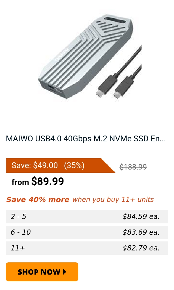 MAIWO USB4.0 40Gbps M.2 NVMe SSD En...