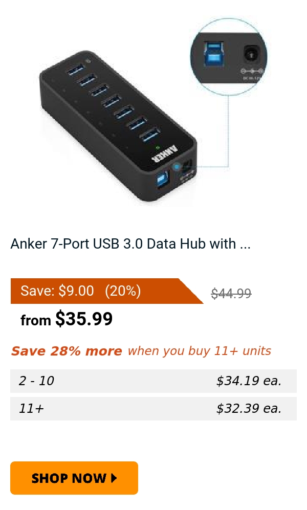 Anker 7-Port USB 3.0 Data Hub with ...