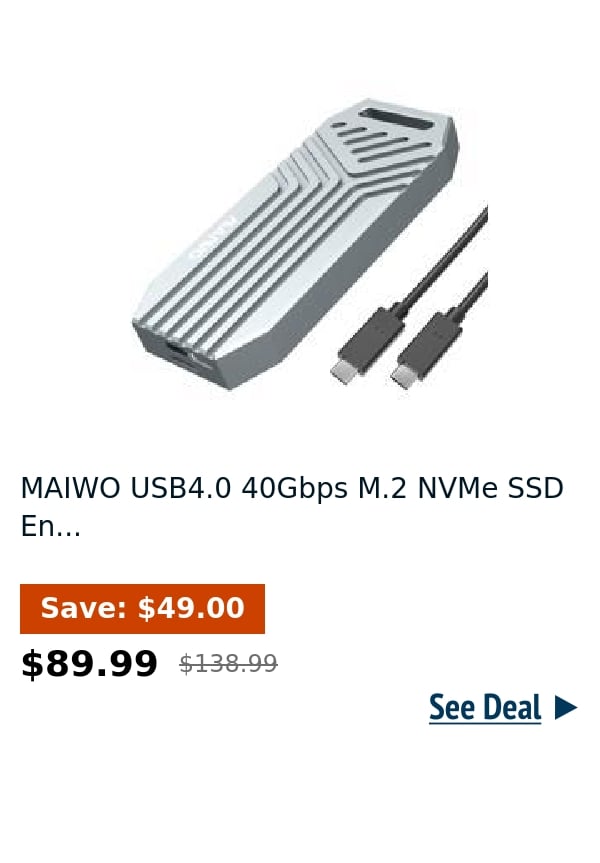 MAIWO USB4.0 40Gbps M.2 NVMe SSD En...