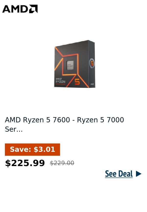 AMD Ryzen 5 7600 - Ryzen 5 7000 Ser...