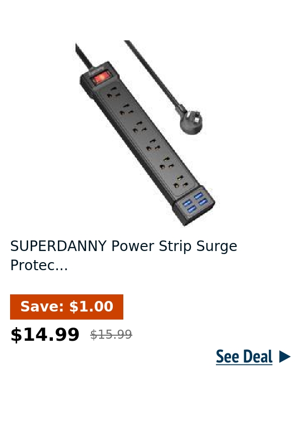 SUPERDANNY Power Strip Surge Protec...