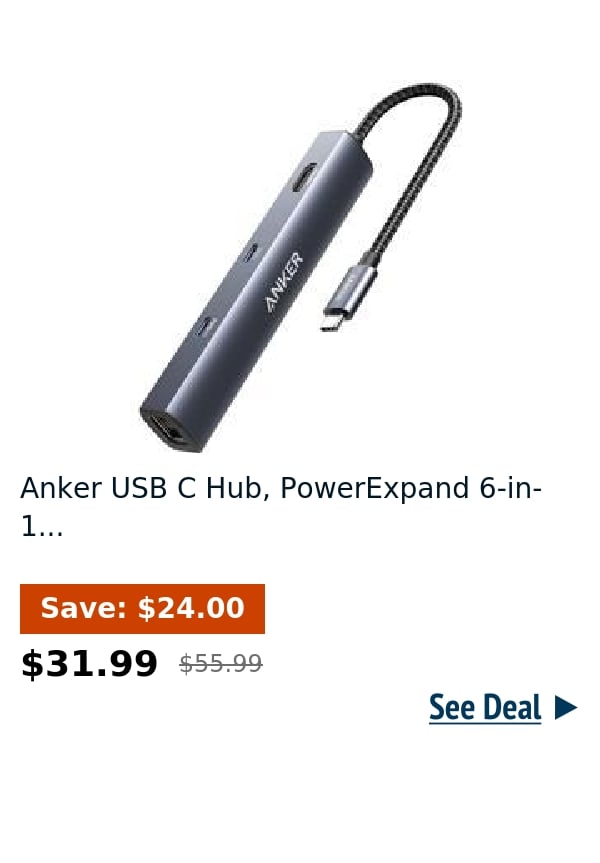 Anker USB C Hub, PowerExpand 6-in-1...