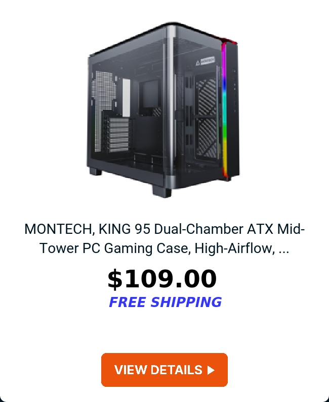 MONTECH, KING 95 Dual-Chamber ATX Mid-Tower PC Gaming Case, High-Airflow, ...