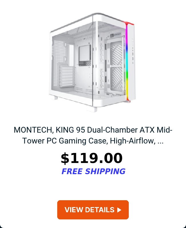 MONTECH, KING 95 Dual-Chamber ATX Mid-Tower PC Gaming Case, High-Airflow, ...