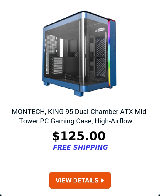 MONTECH, KING 95 Dual-Chamber ATX Mid-Tower PC Gaming Case, High-Airflow, ...