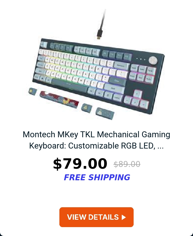 Montech MKey TKL Mechanical Gaming Keyboard: Customizable RGB LED, ...