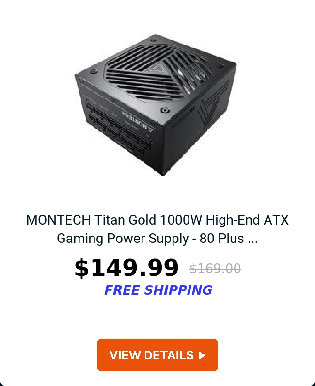 MONTECH Titan Gold 1000W High-End ATX Gaming Power Supply - 80 Plus ...