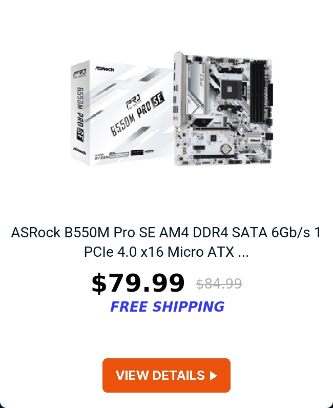 ASRock B550M Pro SE AM4 DDR4 SATA 6Gb/s 1 PCIe 4.0 x16 Micro ATX ...