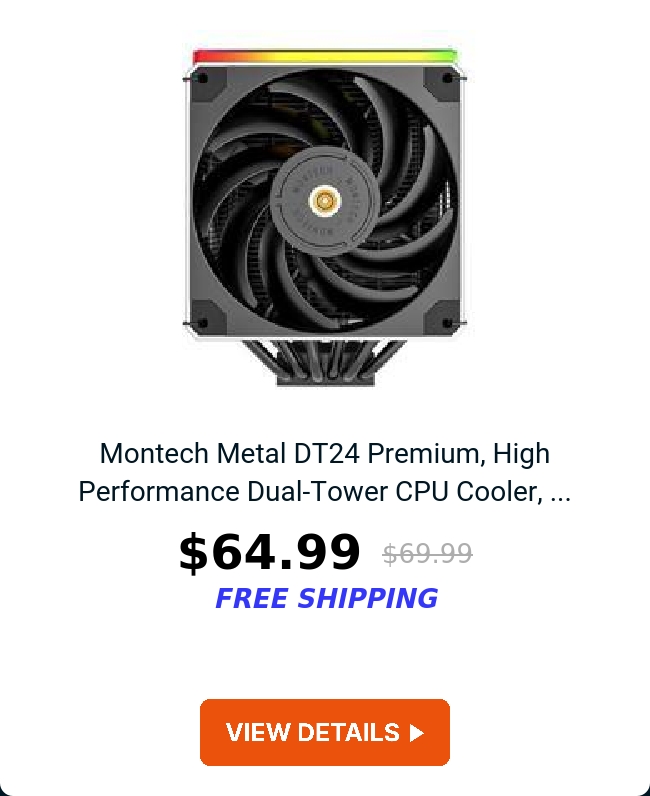 Montech Metal DT24 Premium, High Performance Dual-Tower CPU Cooler, ...