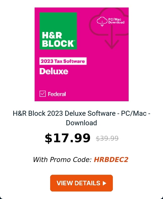 H&R Block 2023 Deluxe Software - PC/Mac - Download 