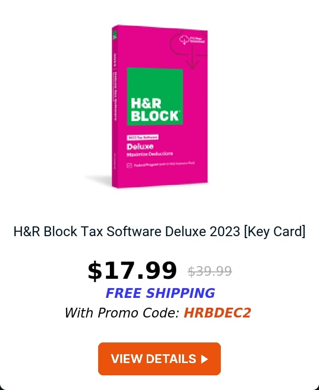 H&R Block Tax Software Deluxe 2023 [Key Card] 