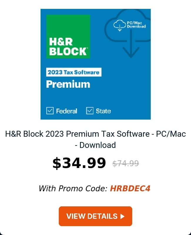 H&R Block 2023 Premium Tax Software - PC/Mac - Download 